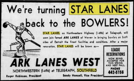 Star Lanes (Ark Lanes) - Mar 1969 Merge With Ark Lanes (newer photo)